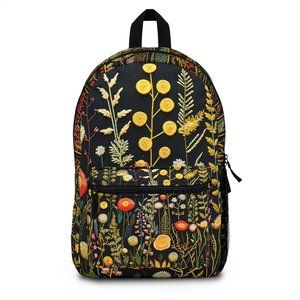 Pressed wildflowers profile backpack | Back to school backpacks | unisex bag